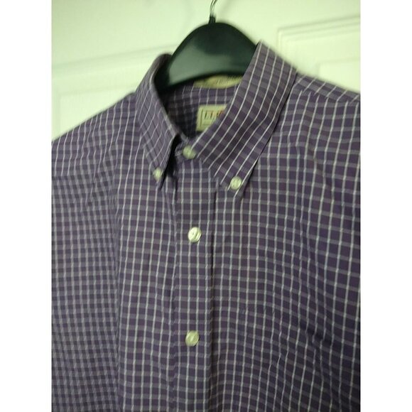 L.L. Bean Men's Purple White Shirt Sleeve Button Up Shirt. Size MT - Picture 4 of 11